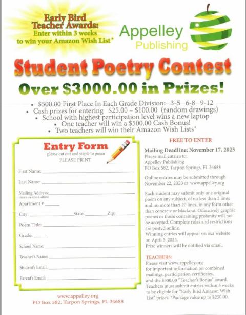 !Student Poetry Contest